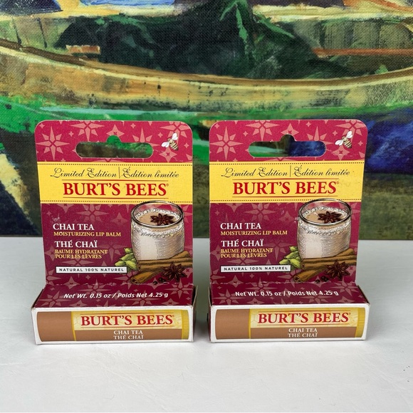 Burt’s Bees Limited Edition Chai Tea Moisturizing Lip Balm 2pc - Picture 2 of 5